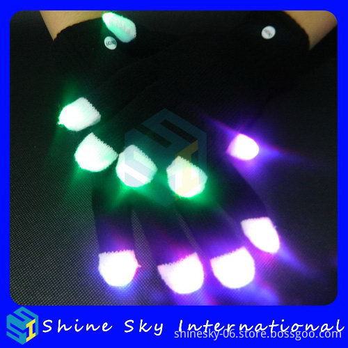 Fashionable Hot Sell Party Led Light Up Glow Flashing Gloves